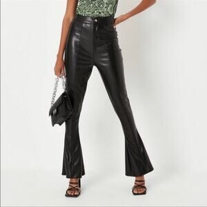 MissGuided | NWT Leather Kick Flare Trouser